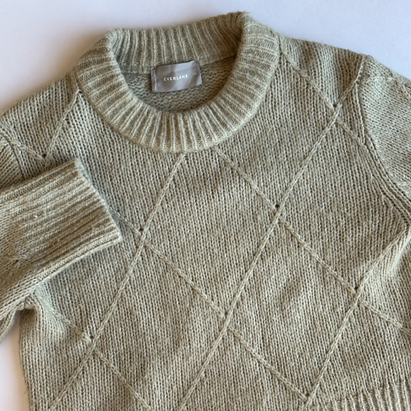 Everlane Green Merino Wool Alpaca Chunky Knit‎ Oversized Sweater Women’s Size XS - Picture 1 of 9